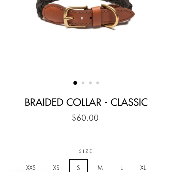 NWT: KNOTTY PETS, BRAIDED CLASSIC, DOG COLLAR, BLK W/BLK LTH & GOLD HARDWARE. - Picture 2 of 16